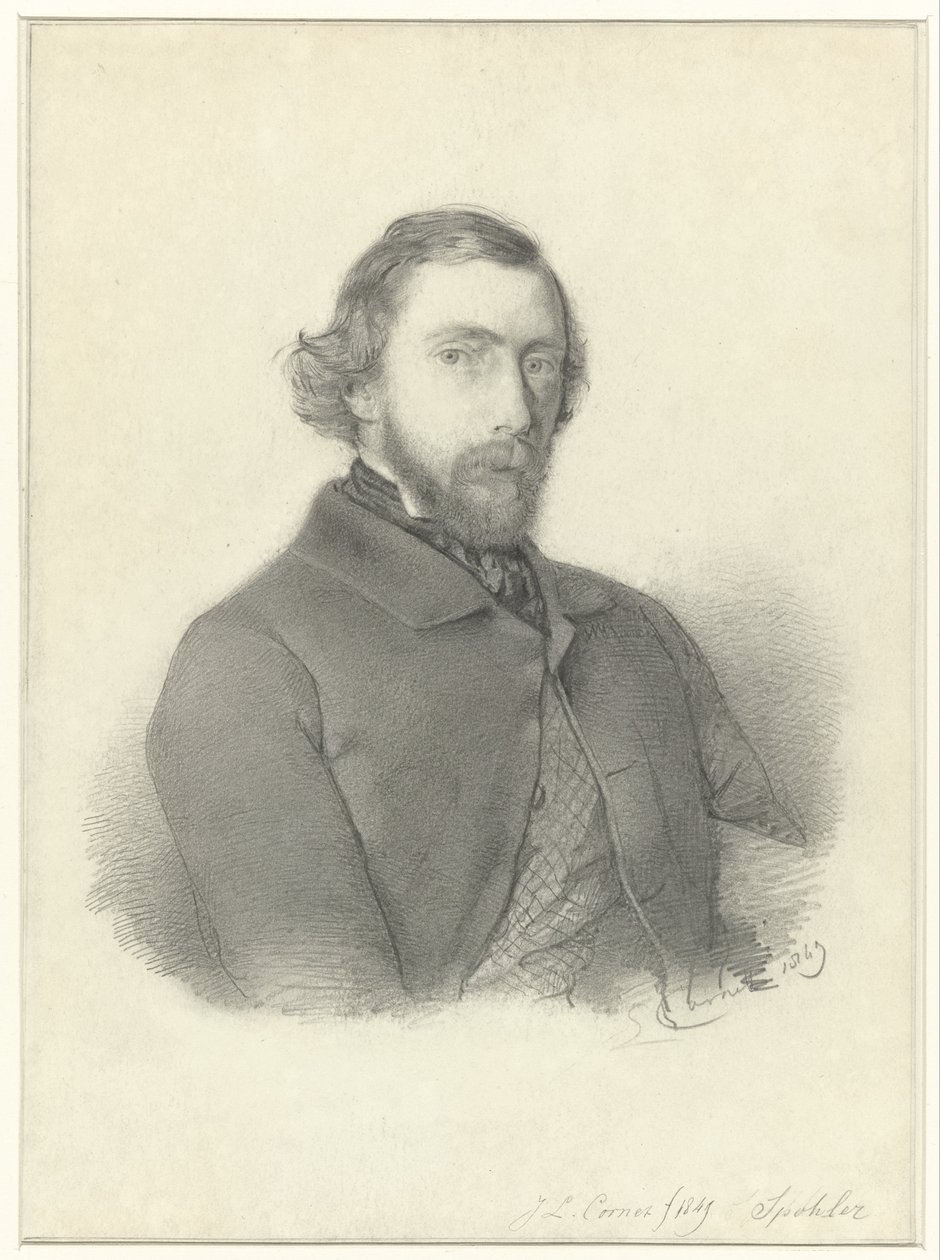 Portret malarza Jana Jacoba Spöhlera – Jacobus Ludovicus Cornet autorstwa Jacobus Ludovicus Cornet