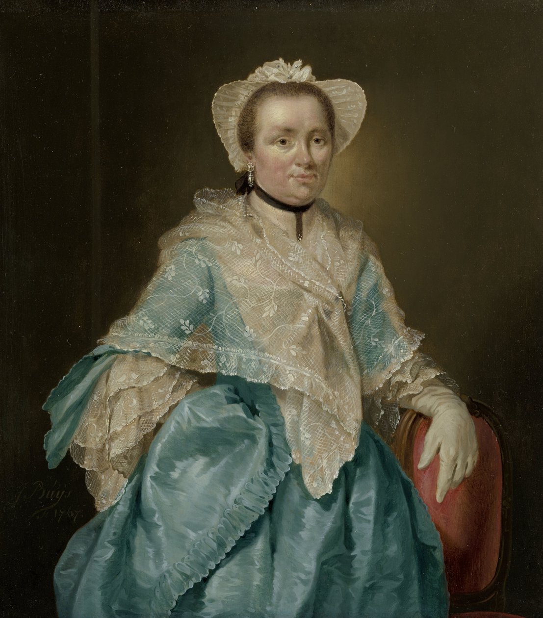 Portret Elisabeth Troost (1730-1790) autorstwa Jacobus Buys (signed by artist)