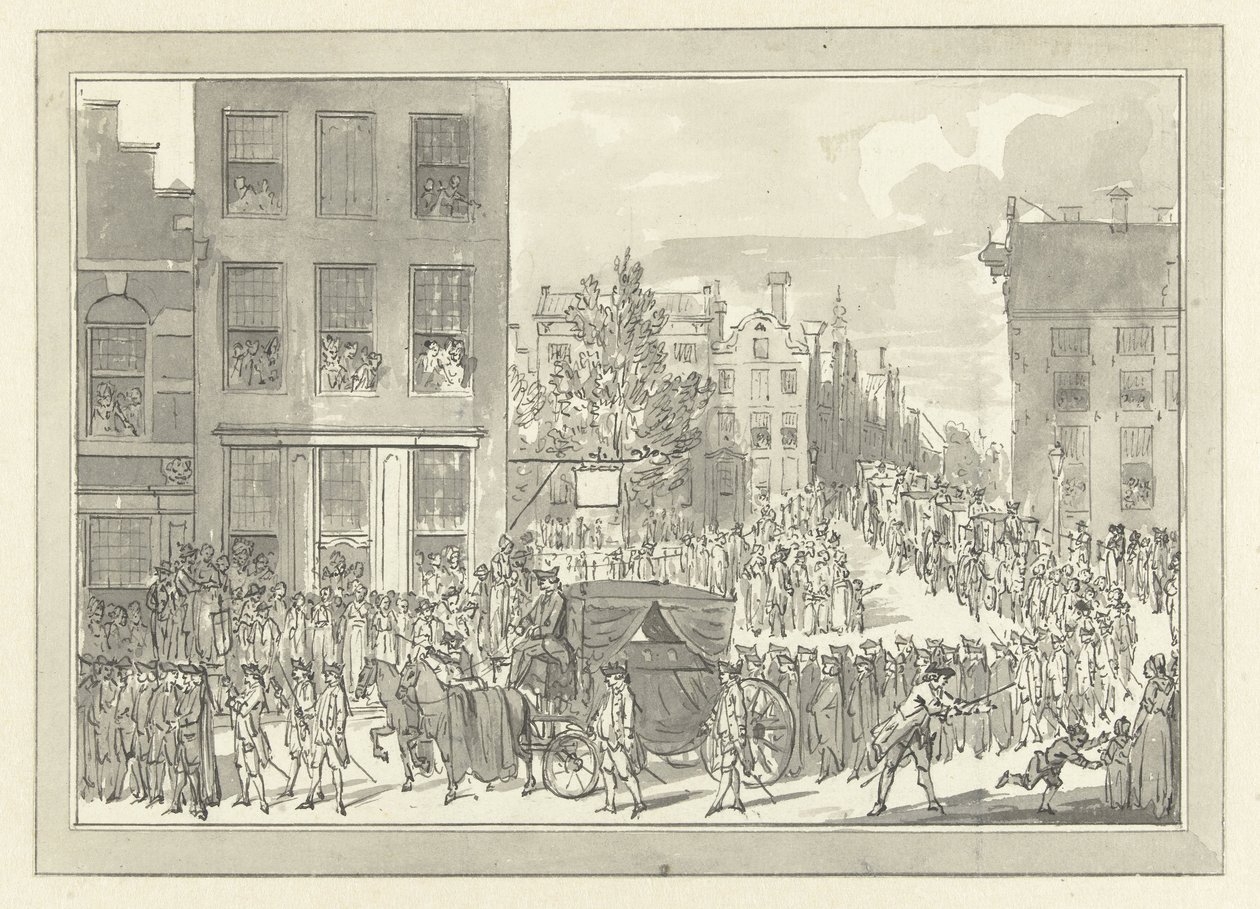 Pogrzeb Woltera Jana Gerrita barona Bentincka w Amsterdamie, 28 sierpnia 1781 r. autorstwa Jacobus Buys