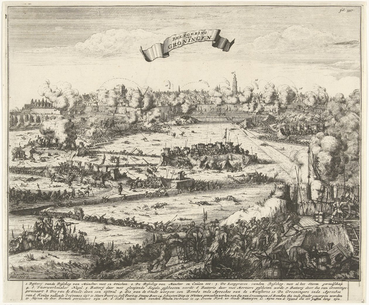 Oblężenie Groningen, 1672 Oblężenie Groningen (tytuł na obiekcie) autorstwa Jacobus Harrewijn