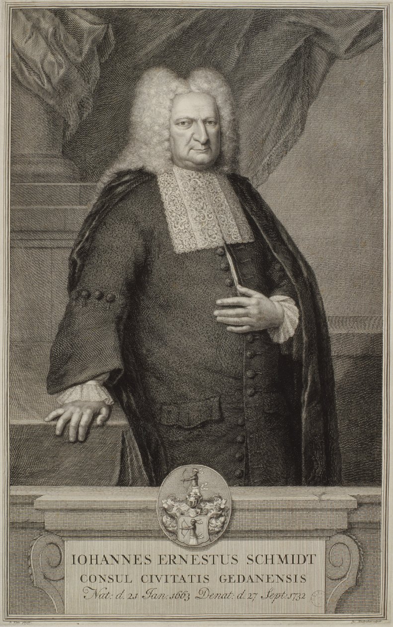 Johann Ernst Schmidt, ok.1732 autorstwa Jacobus Houbracken