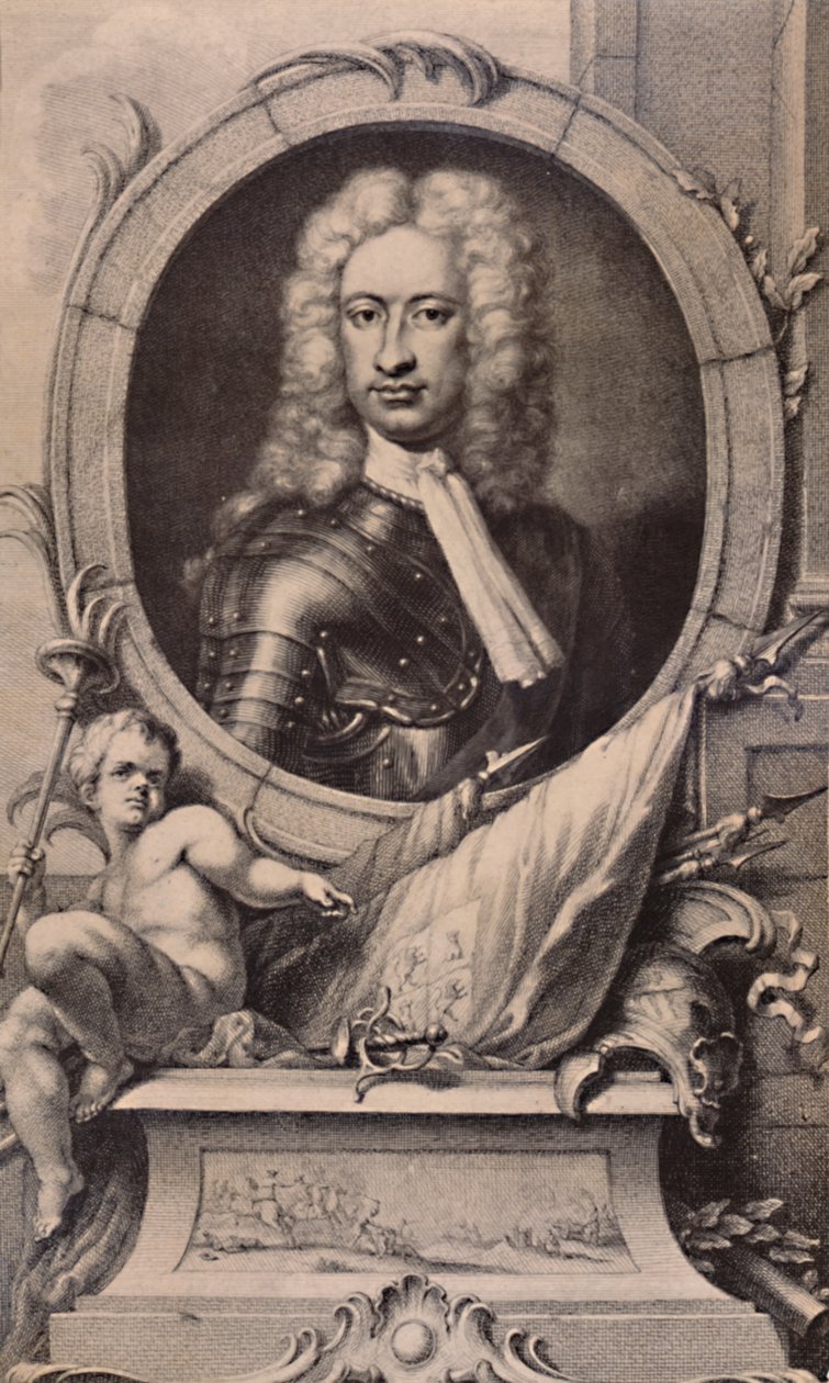 Charles Mordaunt, hrabia Peterborough i Monmouth, żołnierz angielski, c1740 1894 autorstwa Jacobus Houbraken