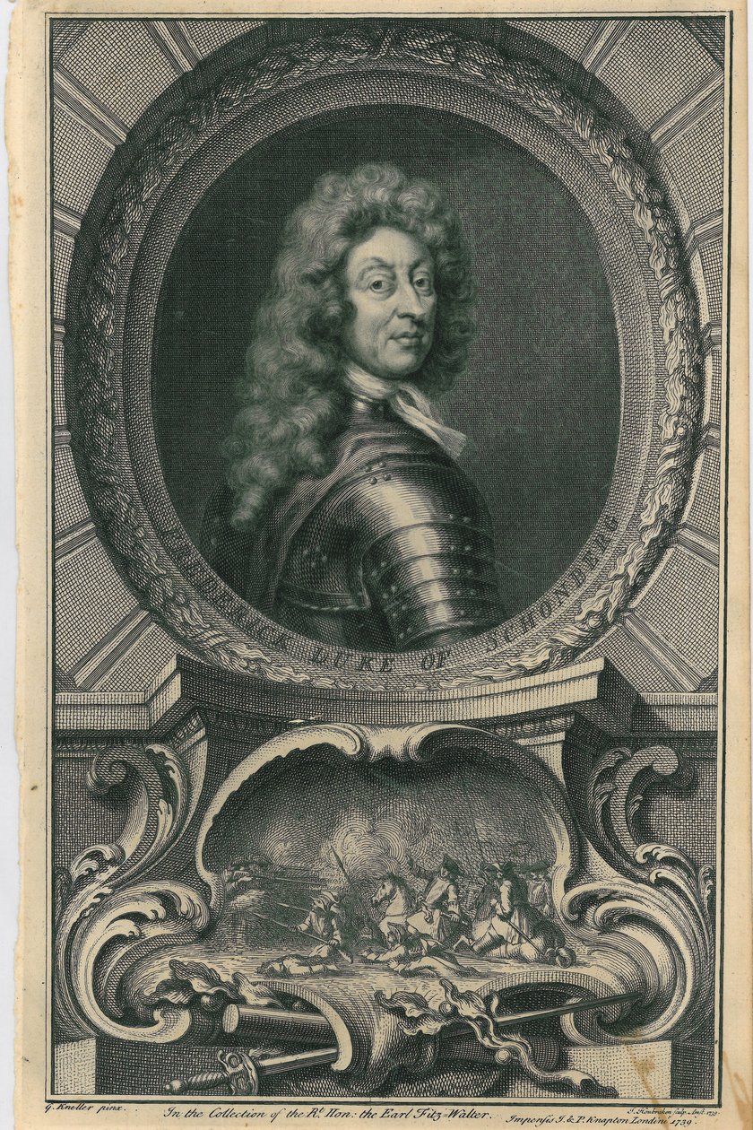 Fryderyk, książę Schomberg, 1739 autorstwa Jacobus Houbraken