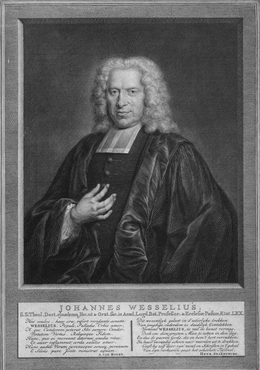 Johann Wessel, ok. 1740 r. autorstwa Jacobus Houbraken