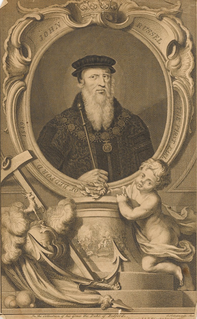 "John Russel. Pierwszy hrabia Bedford 1549 autorstwa Jacobus Houbraken