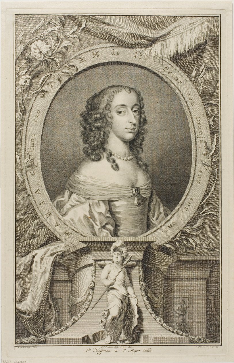Maria, żona Willema II Orańskiego autorstwa Jacobus Houbraken