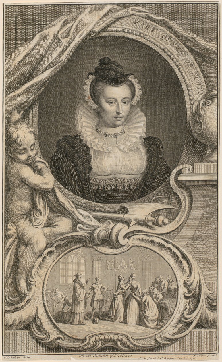 Portret królowej Marii Szkockiej autorstwa Jacobus Houbraken
