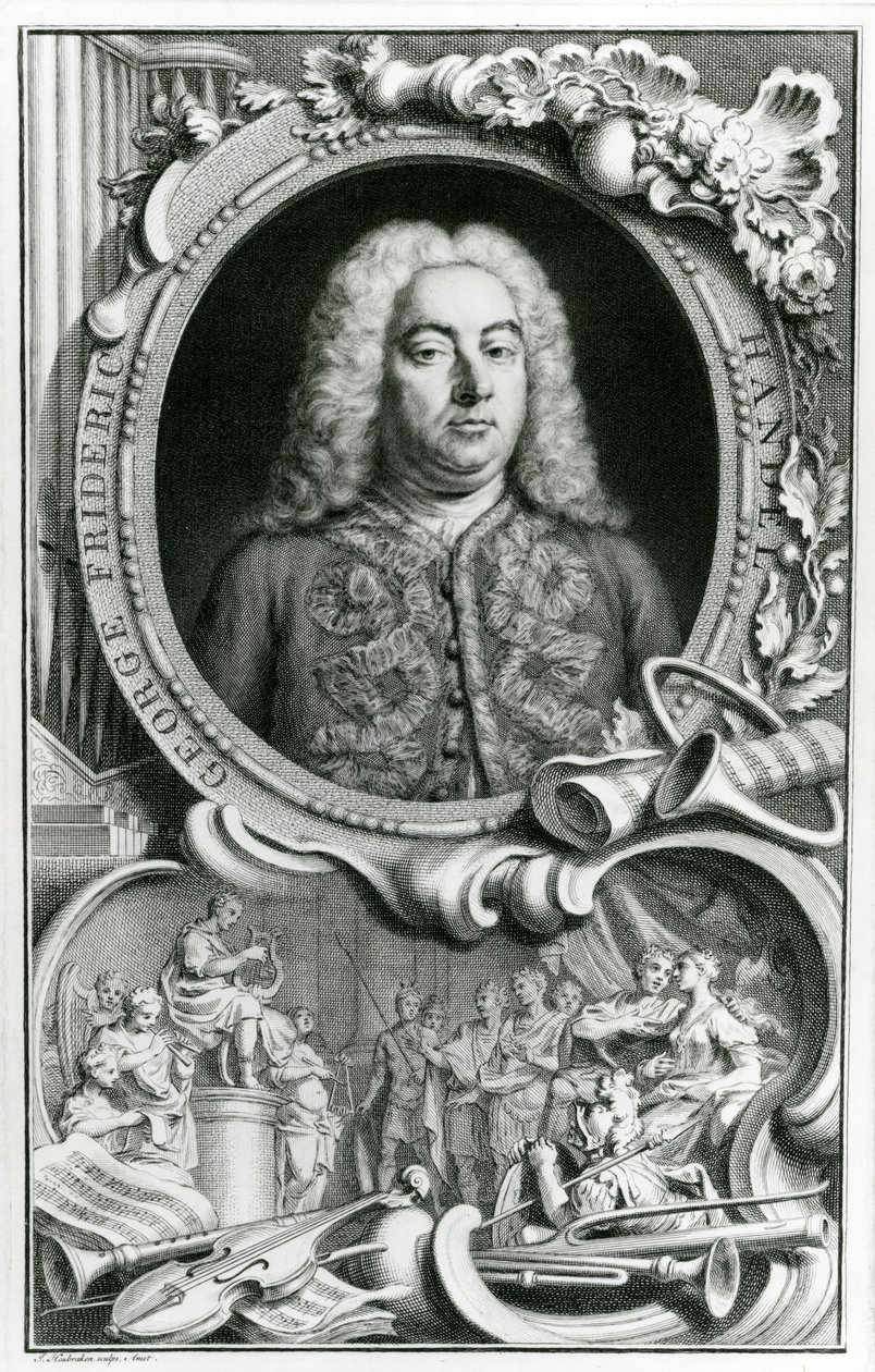 Portret Jerzego Fryderyka Haendla, 1768 autorstwa Jacobus Houbraken