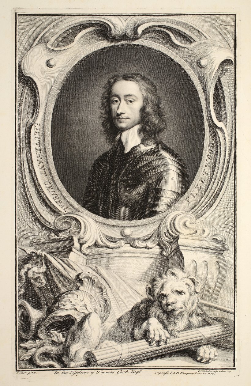 Portret generała porucznika Fleetwooda, ilustracja z „Głów wybitnych osobistości Wielkiej Brytanii”, wyd. autor: Knapton, Londyn 1742 autorstwa Jacobus Houbraken