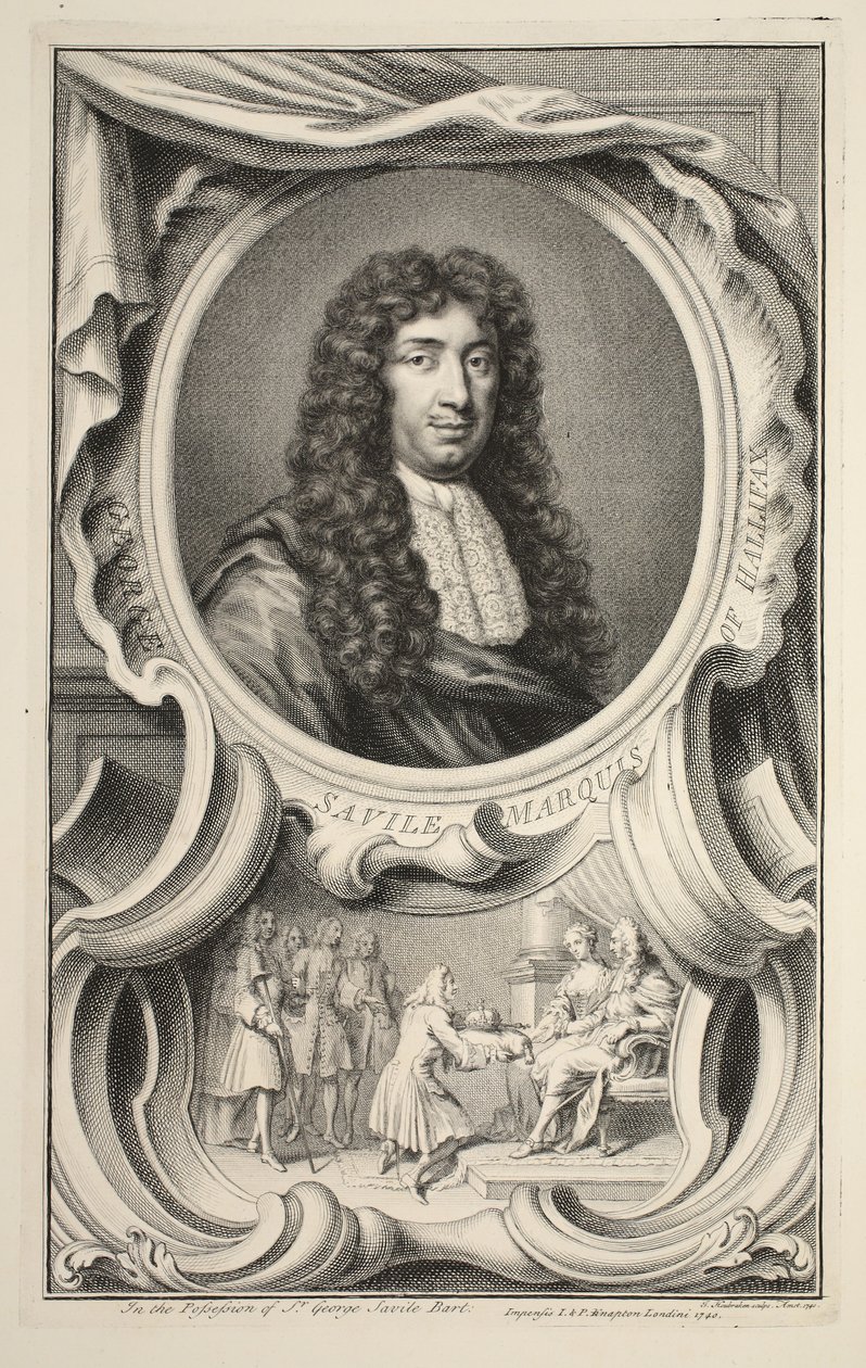 Portret Savile, markiza Halifax, ilustracja z „Heads of Illustrious Persons of Great Britain”, wyd. autor: Knapton, Londyn 1742 autorstwa Jacobus Houbraken