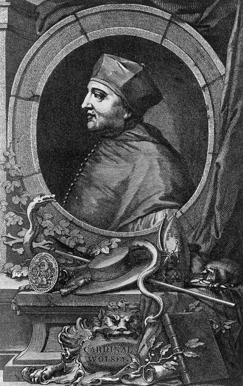 Portret Thomasa Wolseya (1478-1530), angielskiego kardynała i męża stanu, rycina Jacobusa Houbrakena (1698-1780) autorstwa Jacobus Houbraken