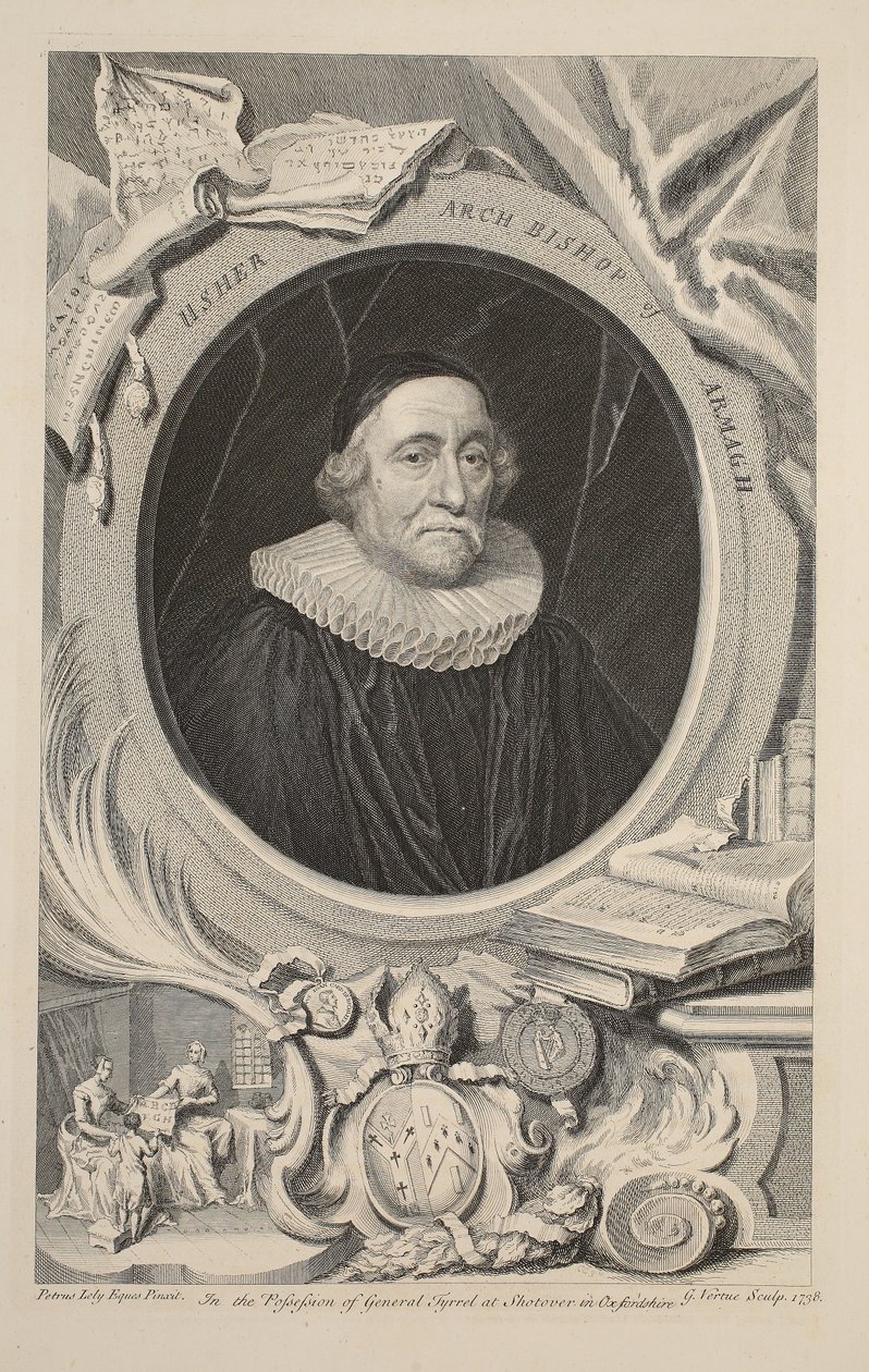 Portret Ushera, arcybiskupa Armagh, ilustracja z „Heads of Illustrious Persons of Great Britain”, wyd. autor: Knapton, Londyn 1742 autorstwa Jacobus Houbraken