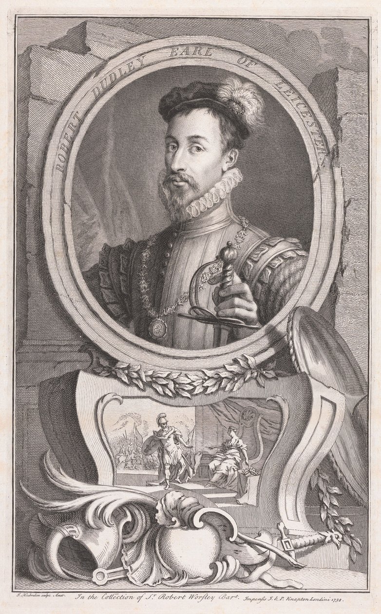 Robert Dudley, hrabia Leicester autorstwa Jacobus Houbraken