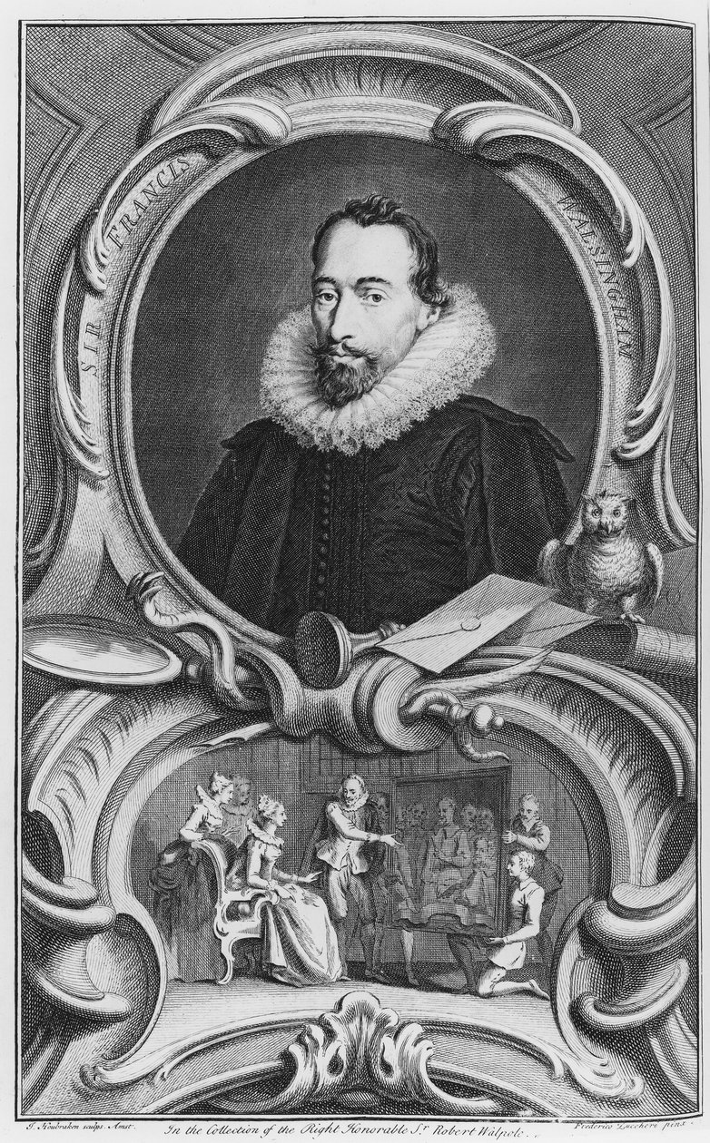 Sir Francis Walsingham, 1738 autorstwa Jacobus Houbraken