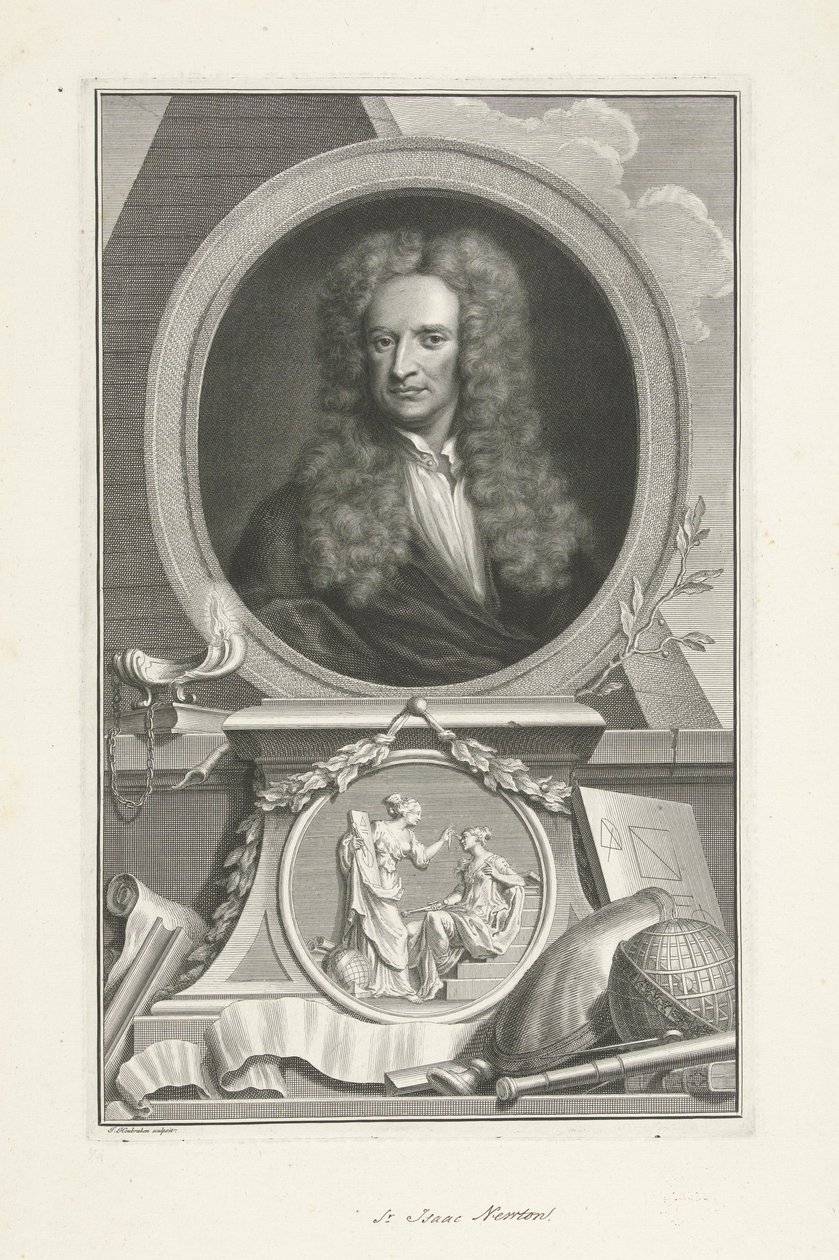 Sir Isaac Newton (1642-1726), angielski fizyk i matematyk autorstwa Jacobus Houbraken