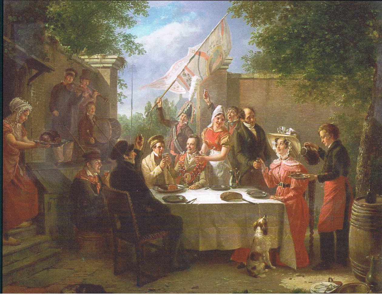 Uczta weselna, z nieznanego źródła czasopisma lub książki autorstwa Jacob Joseph Eckhout