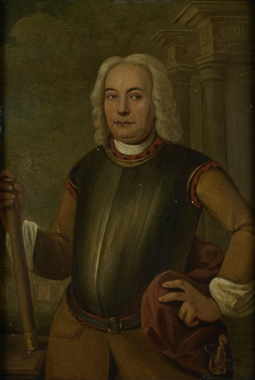 Portret Johannesa Thedensa, gubernatora generalnego Holenderskiej Kompanii Wschodnioindyjskiej autorstwa Jacobus Oliphant
