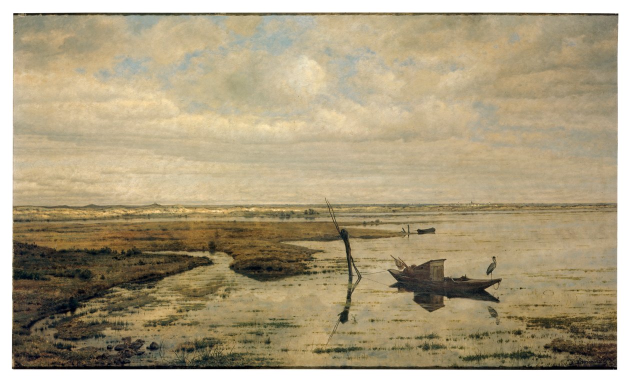 Marsh niedaleko Putte (olej na desce) autorstwa Jacobus Vrel or Frel