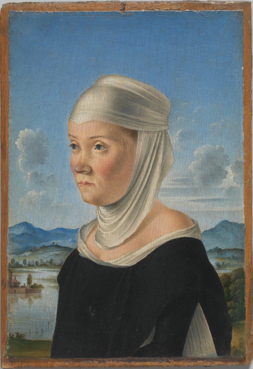 Portret kobiety, prawdopodobnie zakonnicy z San Secondo; (verso) scena w grisaille autorstwa Jacometto Veneziano