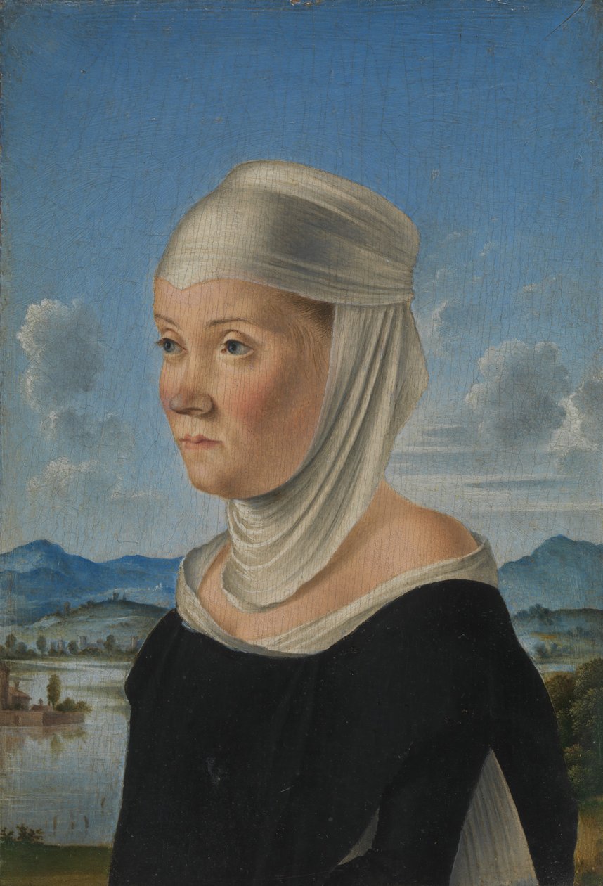 Portret kobiety, być może zakonnicy z San Secondo, verso Scena w Grisaille, ca. 1485-95. autorstwa Jacometto Veneziano