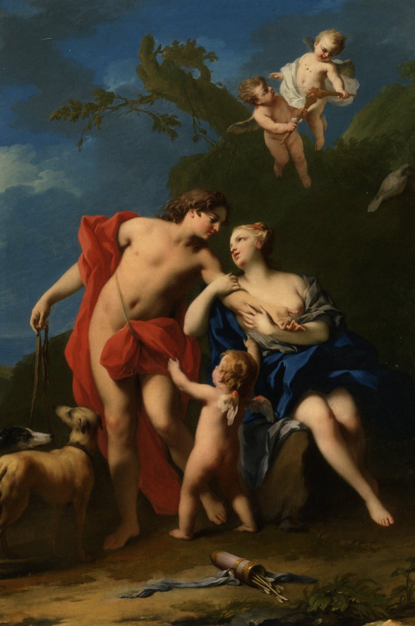 Wenus i Adonis autorstwa Jacopo Amigoni