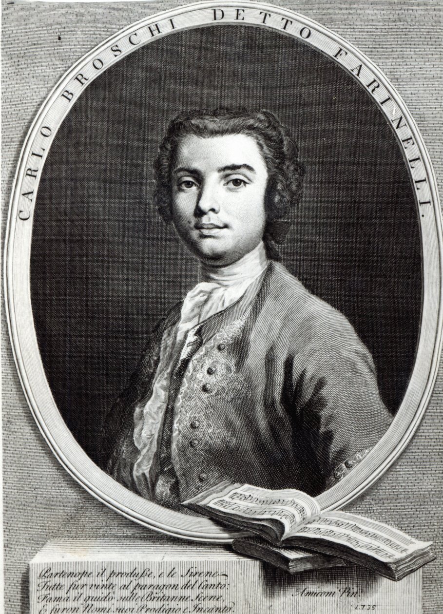 Carlo Broschi, 1735 (grafika liniowa) autorstwa Jacopo Amigoni