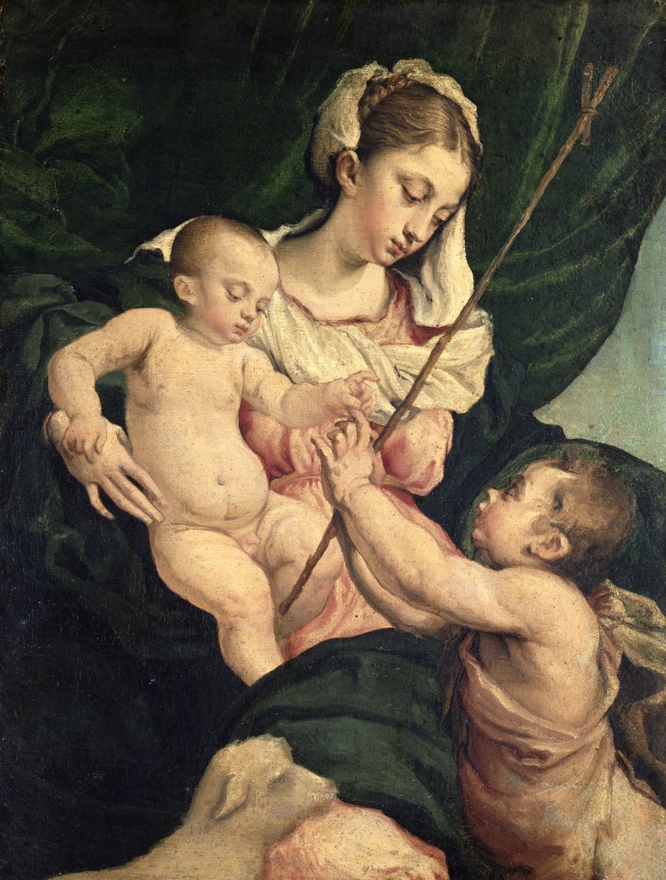 Madonna z Dzieciątkiem ze św. Janem, ok.1570 autorstwa Jacopo Bassano