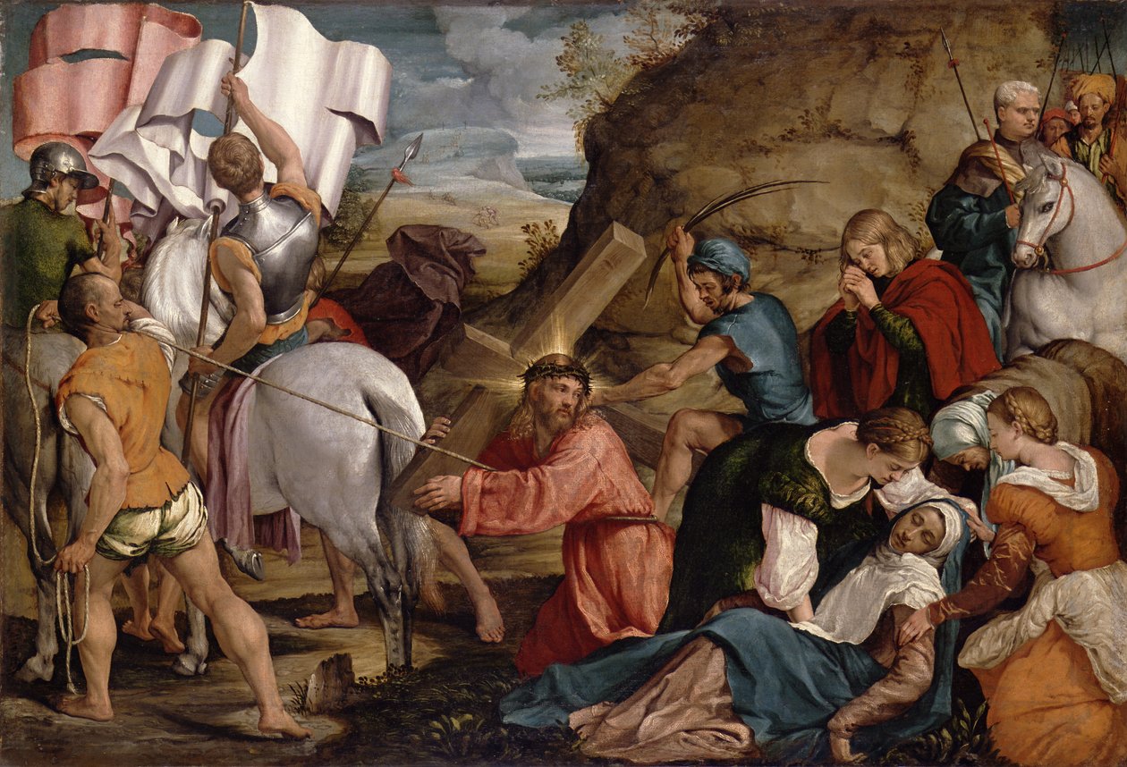 Podróż na Kalwarię, ok. 1540, autorstwa Jacopo Bassano