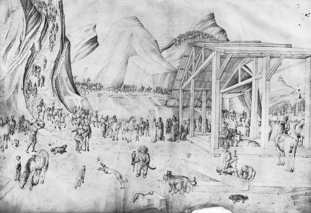 Adoracja Magów, z Albumu rysunków Jacopo Belliniego (pióro i tusz na papierze welinowym) autorstwa Jacopo Bellini