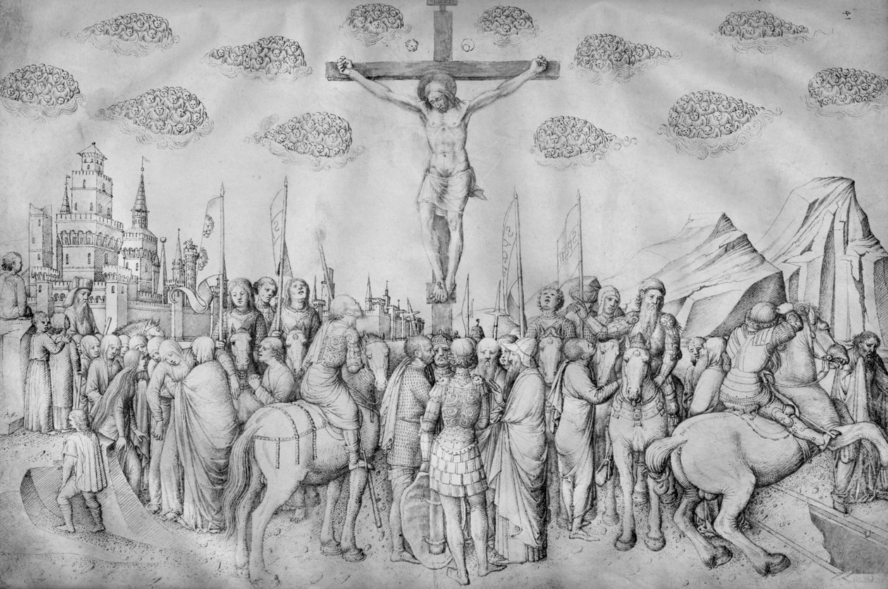 Ukrzyżowanie, z Albumu rysunków Jacopo Belliniego (pióro i atrament na welinie) autorstwa Jacopo Bellini