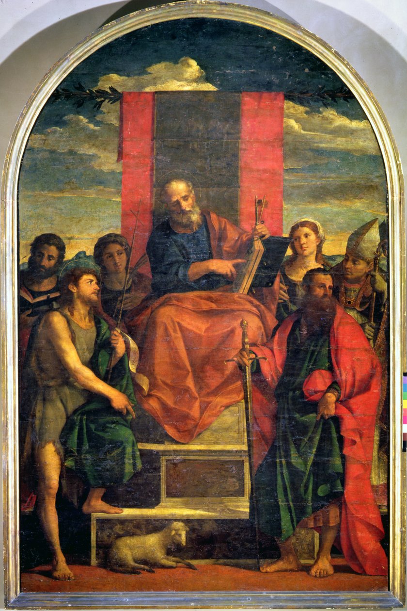 Św. Piotr na tronie ze świętymi autorstwa Jacopo Palma