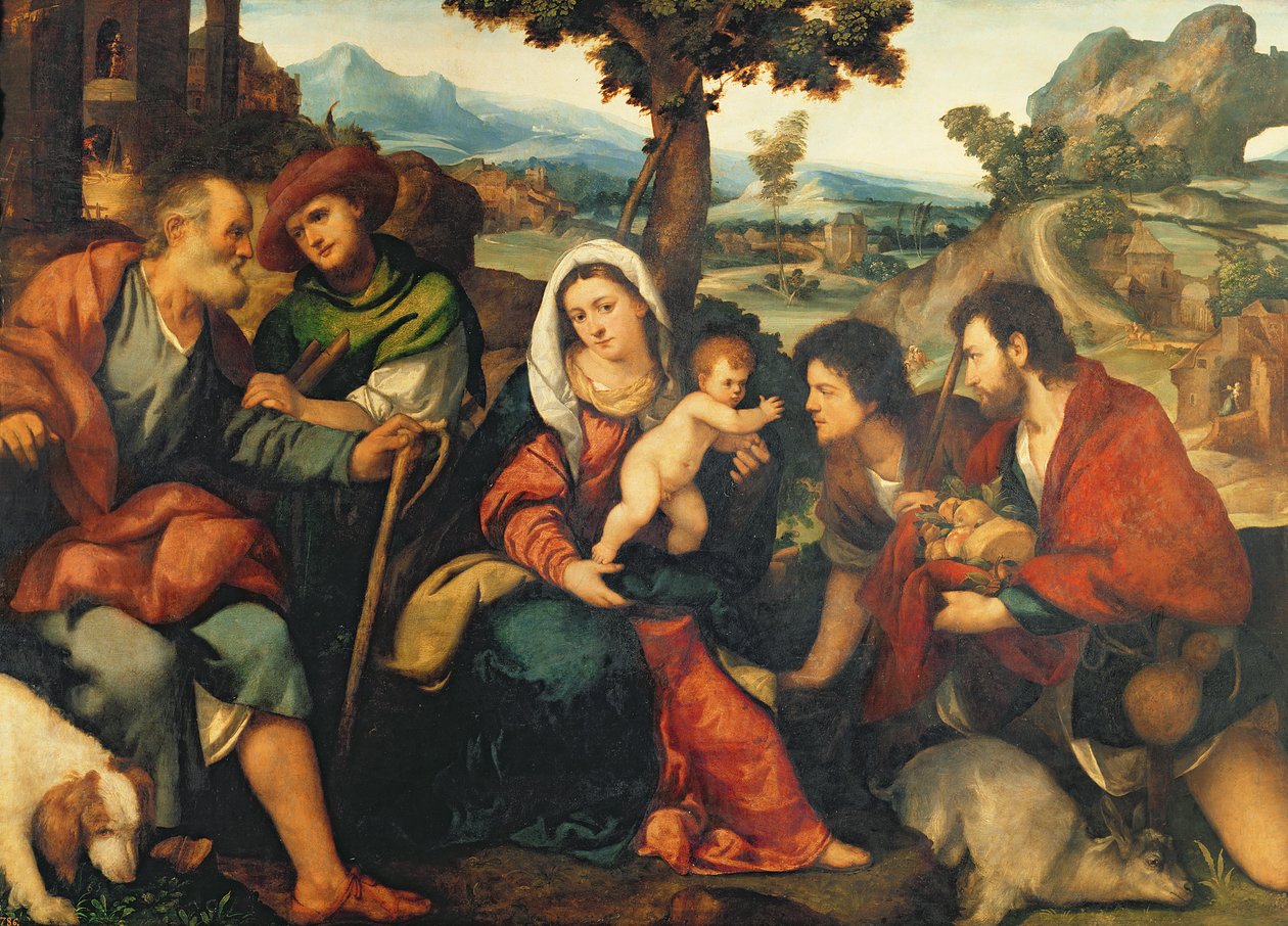 Adoracja pasterzy autorstwa Jacopo Palma