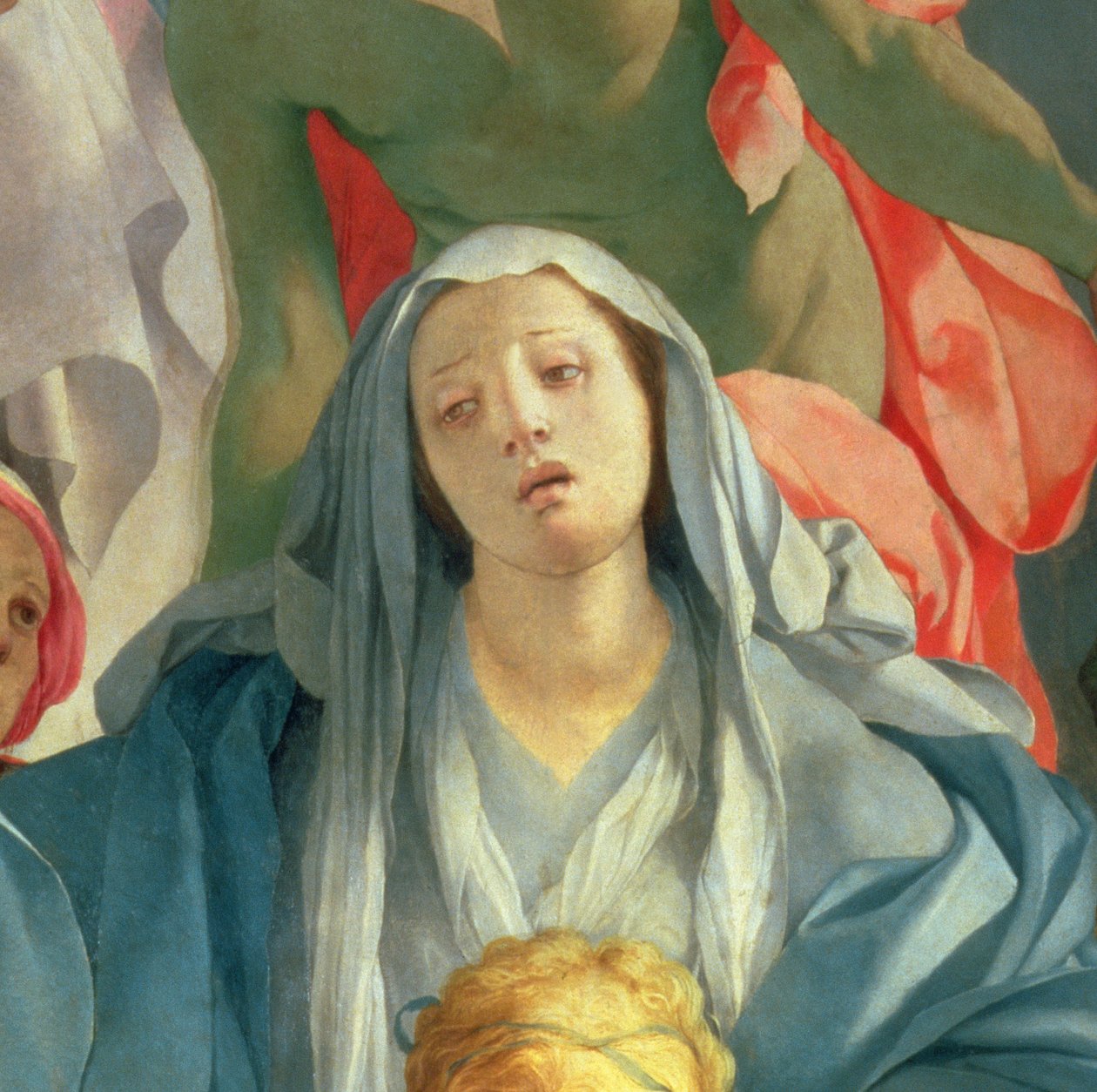 Osadzanie Chrystusa, 1525-28, detal panelu z 80052 autorstwa Jacopo Pontormo