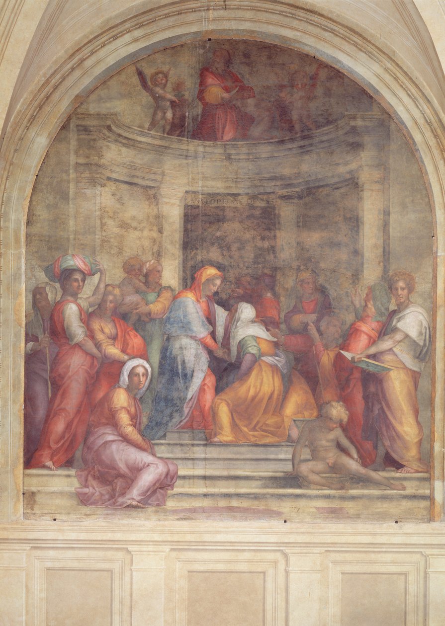 Nawiedzenie, z krużganka, 1516 r. autorstwa Jacopo Pontormo