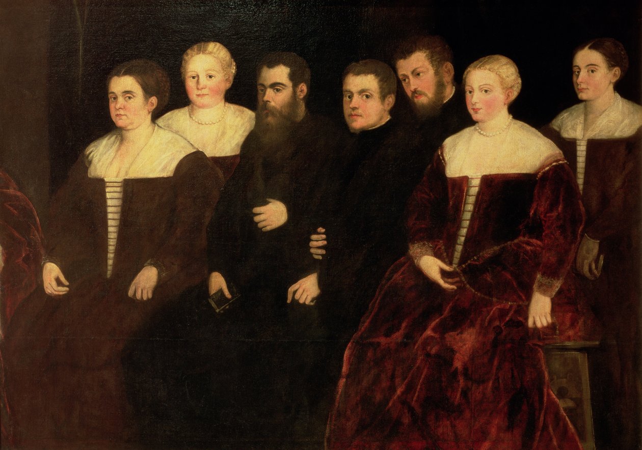 00409 Siedmiu członków rodziny Soranzo (patrz także 70477) autorstwa Jacopo Robusti Tintoretto