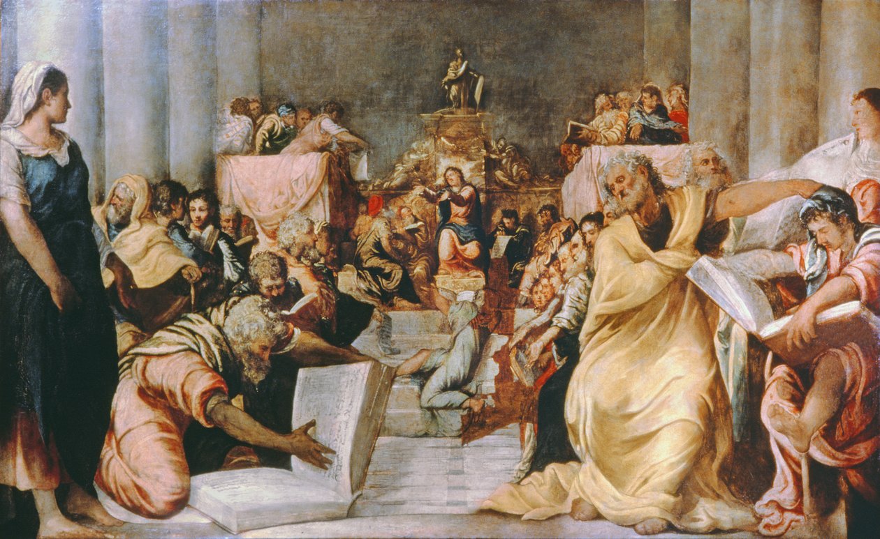 Chrystus wśród doktorów, początek lat 40-tych XV w. autorstwa Jacopo Robusti Tintoretto