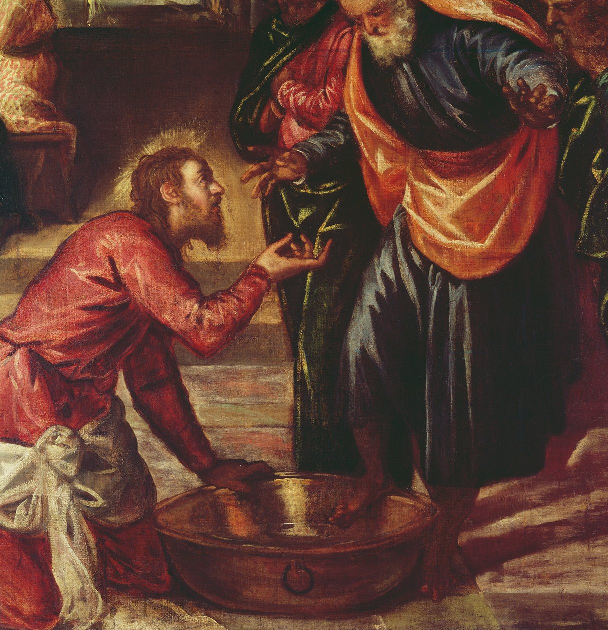 Chrystus myje stopy uczniom (detal 69587) autorstwa Jacopo Robusti Tintoretto