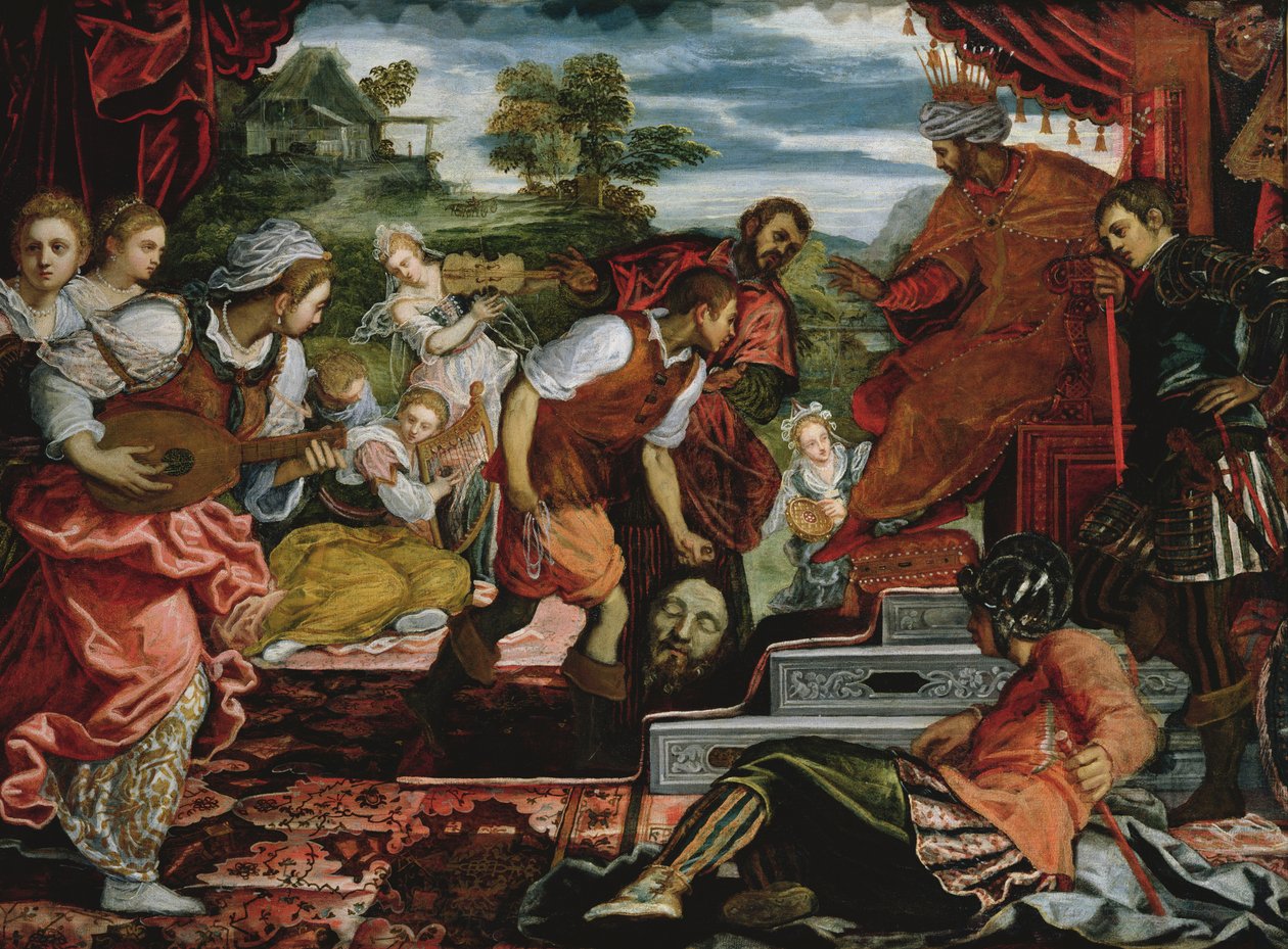 Dawid i Goliat olej na płótnie autorstwa Jacopo Robusti Tintoretto