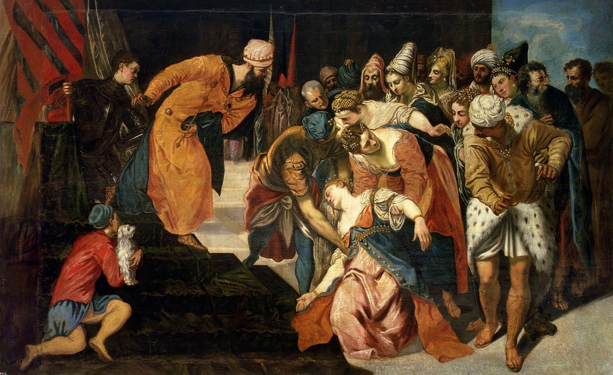 Estera przed Aswerusem, 1548 autorstwa Jacopo Robusti Tintoretto