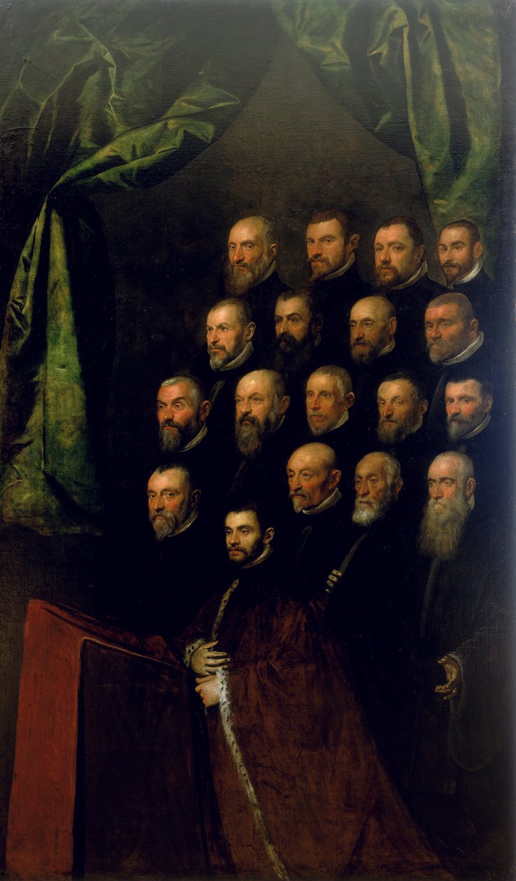 Członkowie konfraterni autorstwa Jacopo Robusti Tintoretto