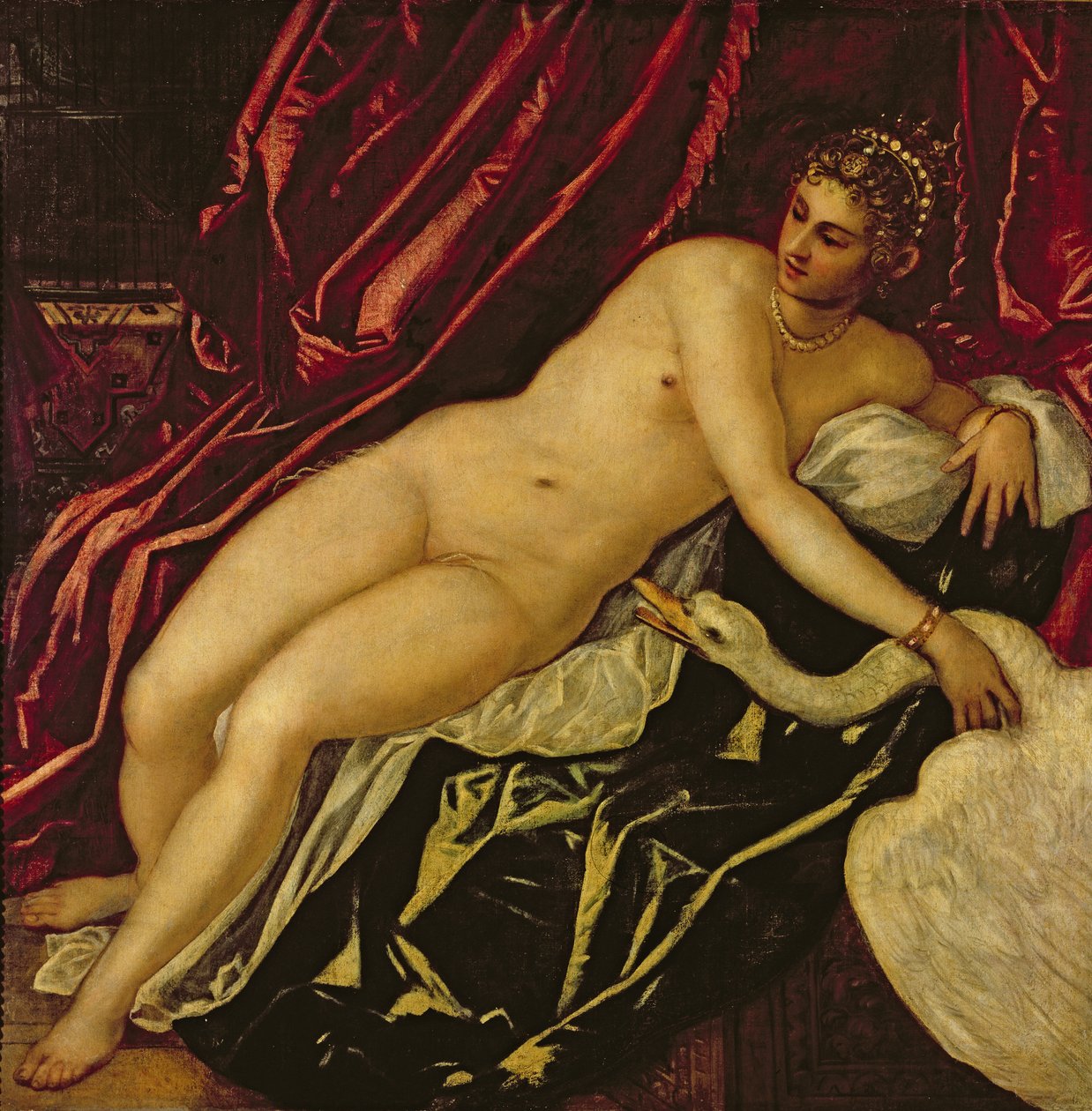 Leda i łabędź, ok. 1545-47 (szczegóły) autorstwa Jacopo Robusti Tintoretto