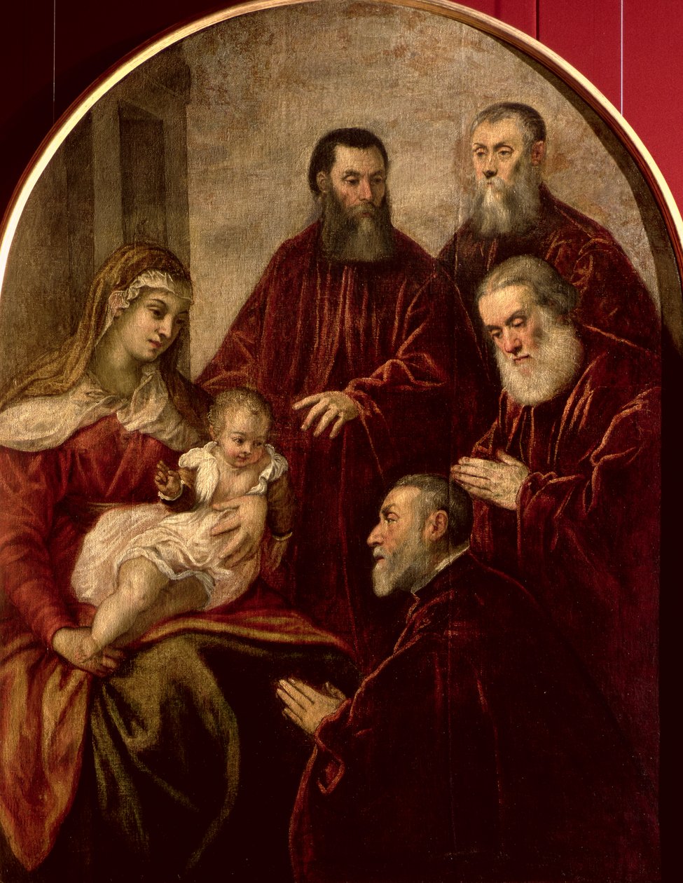 Madonna i dziecko z czterema mężami stanu autorstwa Jacopo Robusti Tintoretto