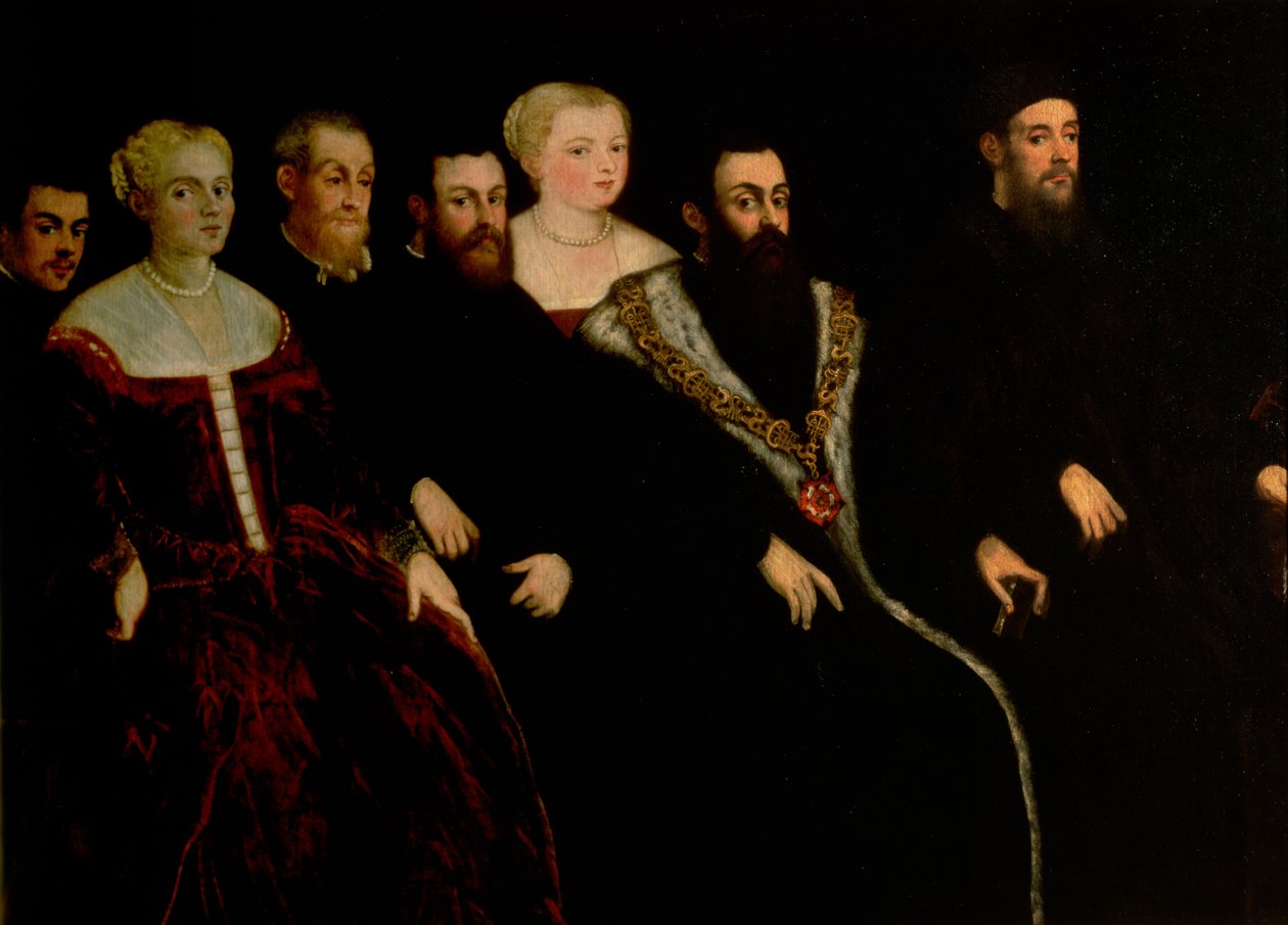 Siedmiu członków rodziny Soranzo (patrz także 70478) autorstwa Jacopo Robusti Tintoretto