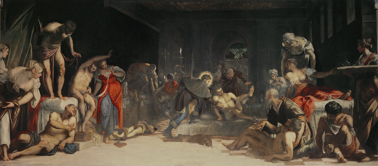 Św. Roch Uzdrawiający Plagę autorstwa Jacopo Robusti Tintoretto