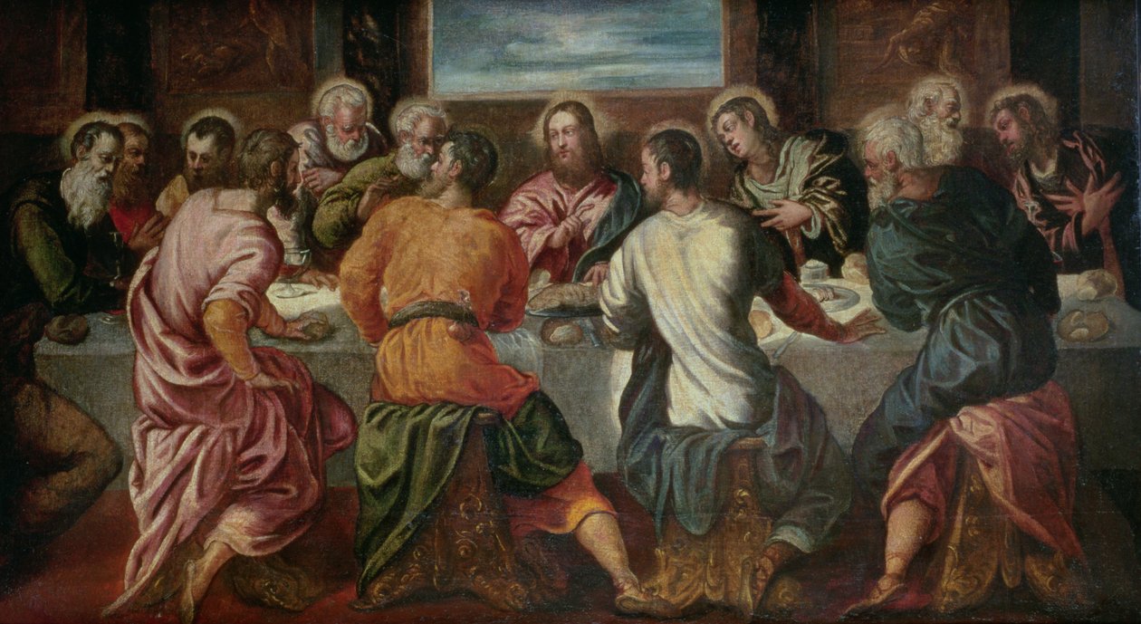 Ostatnia Wieczerza, połowa lat czterdziestych XVI wieku autorstwa Jacopo Robusti Tintoretto