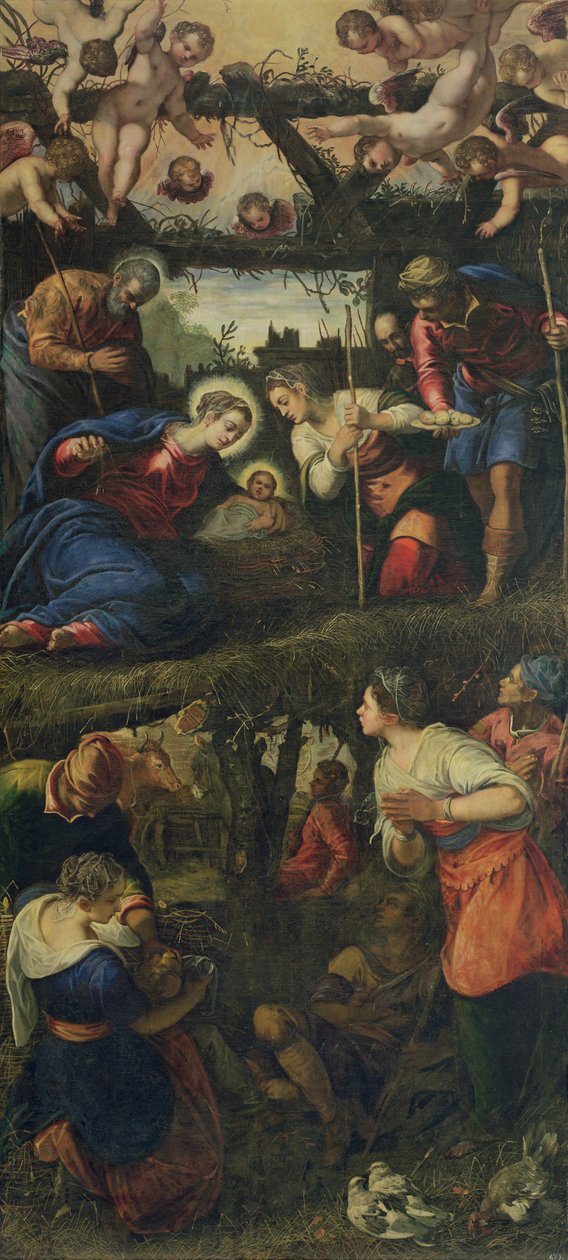 Narodzenia i adoracji autorstwa Jacopo Robusti Tintoretto
