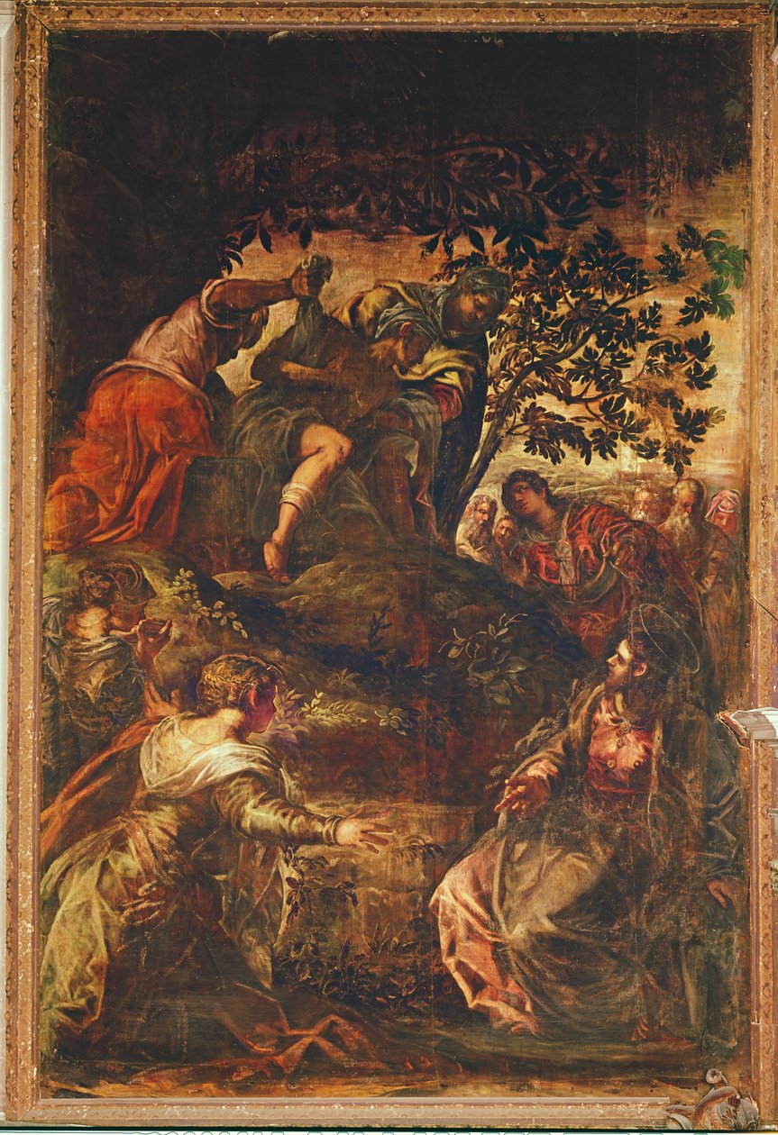 Wskrzeszenie Łazarza, ok.1575 autorstwa Jacopo Robusti Tintoretto