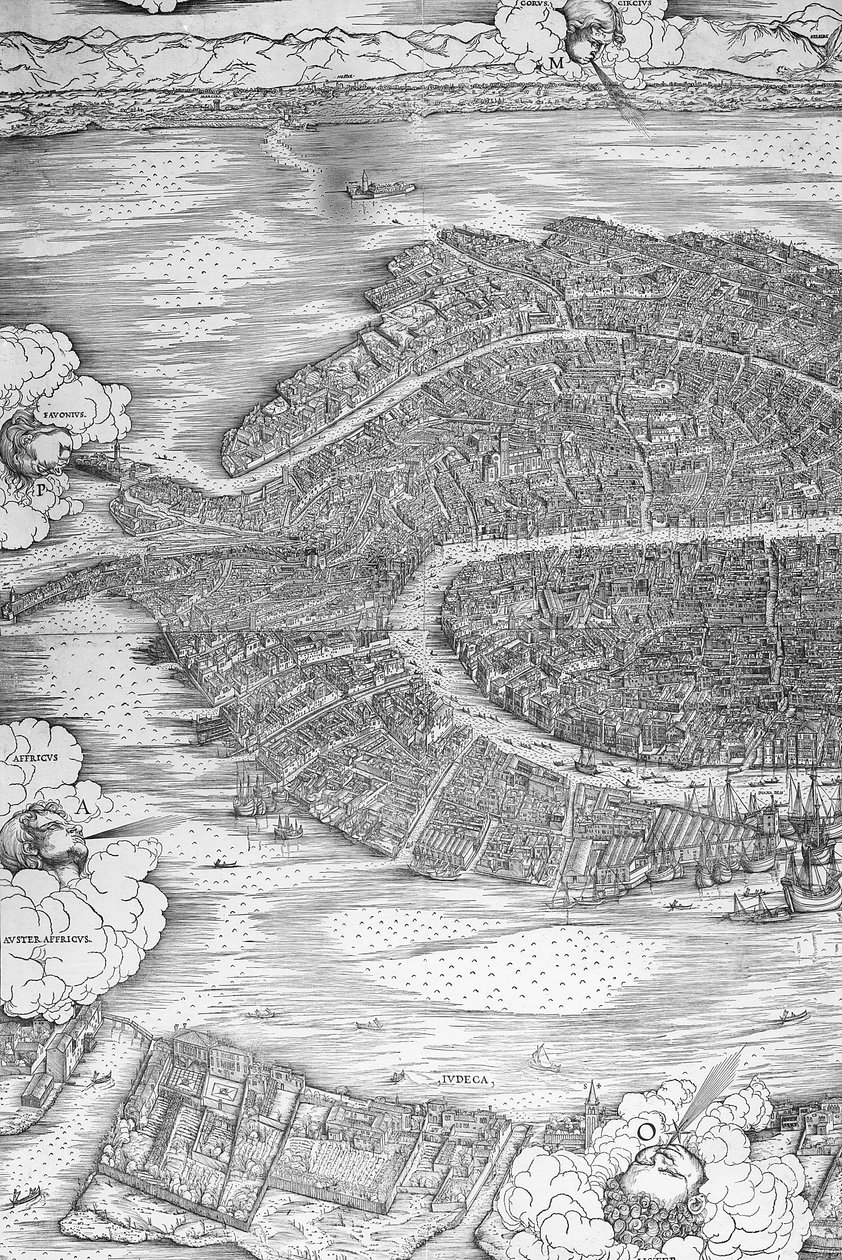 Duży plan perspektywiczny - Wenecja, ok. 1500 (lewa strona) autorstwa Jacopo de Barbari