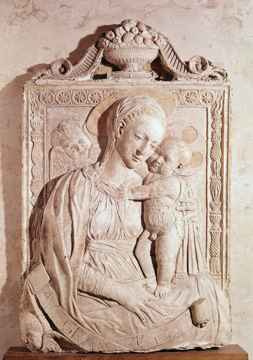 Dziewica z Dzieciątkiem (marmur) autorstwa Jacopo della Quercia