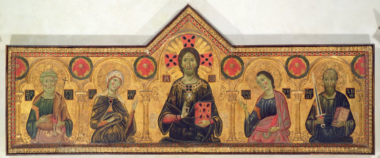 Odkupiciel, Dziewica i święci, 1271 (tempera na panelu) autorstwa Jacopo di Meliore